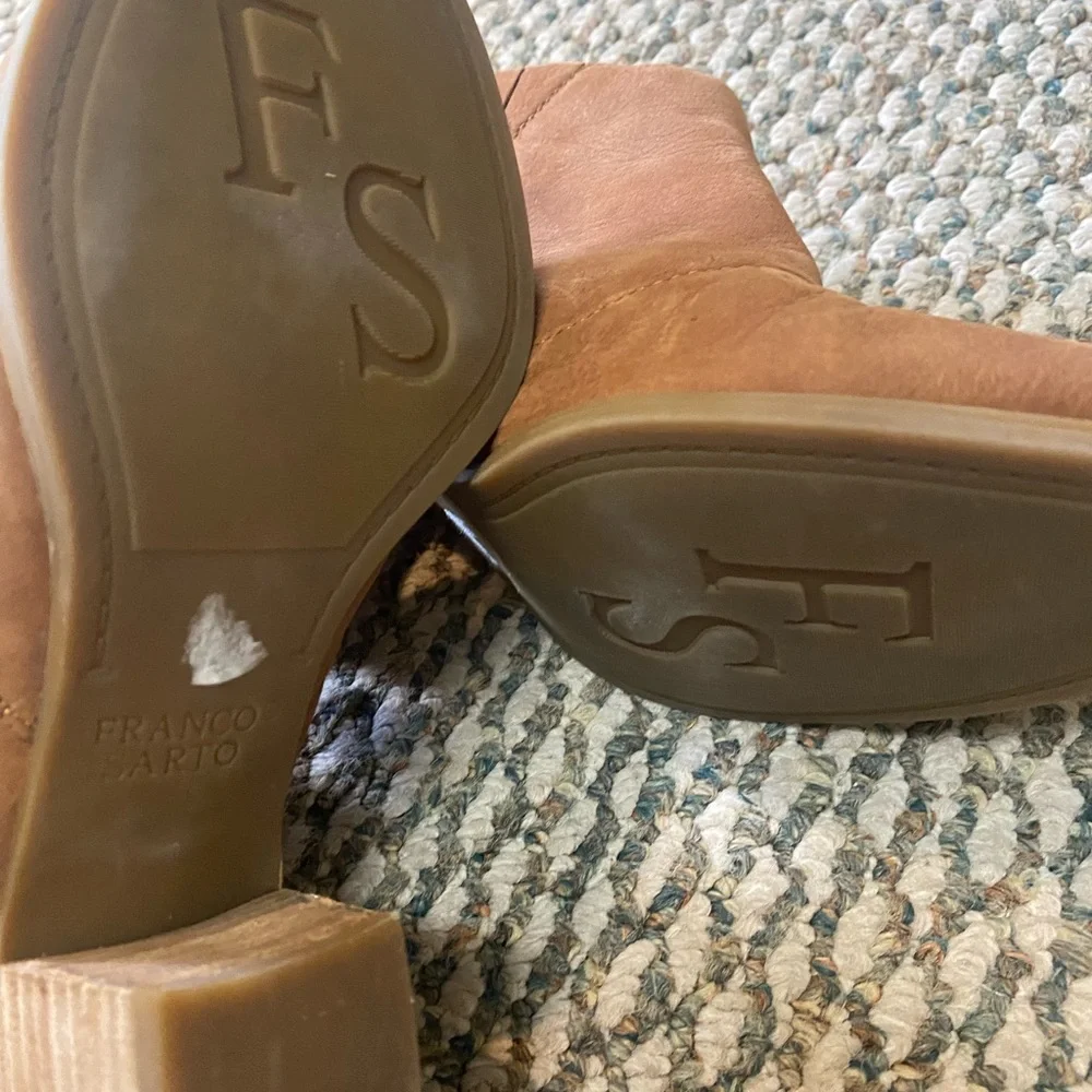 Franco Sarto Exposed Heel Bootie Humble Cigar Shoes GUC - Picture 6 of 7